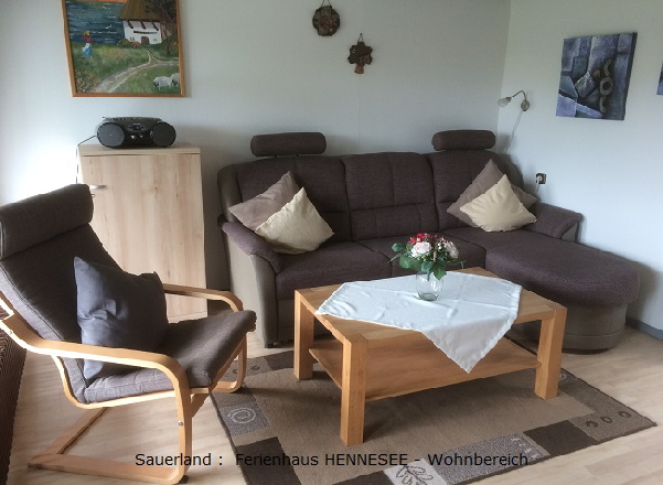 Sauerland Ferienhaus HENNESEE :Wohnbereich  